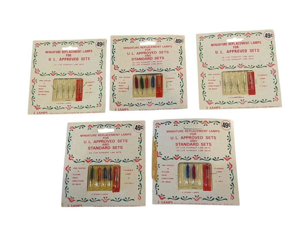 Vintage Lot Mini Christmas Light Replacement Bulbs 4V